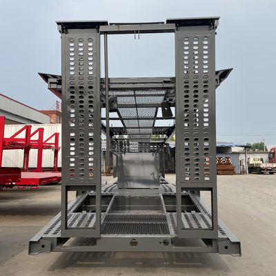Truck Trailer 3 axle Double Deck Vehicle Car Car Carrier Halve aanhanger met handmatig tillen