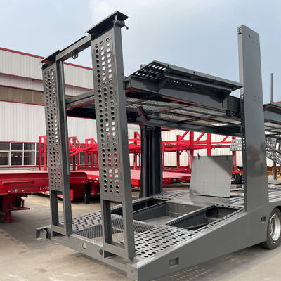 Truck Trailer 3 axle Double Deck Vehicle Car Car Carrier Halve aanhanger met handmatig tillen