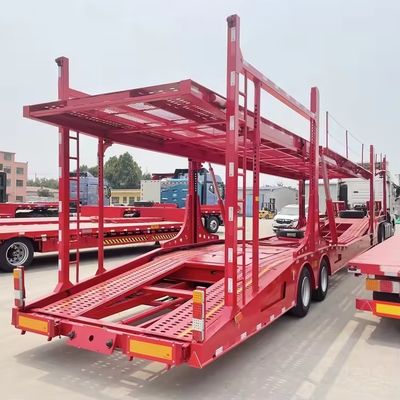 Hydraulische en handmatige opheffing Doppeldeckerwagentrailer voor het vervoer van auto's