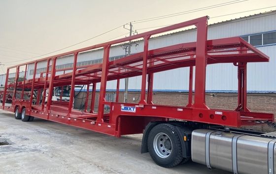 Hydraulische en handmatige opheffing Doppeldeckerwagentrailer voor het vervoer van auto's